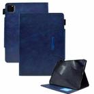 For iPad Pro 11 2024 Suede Cross Texture Magnetic Clasp Leather Smart Tablet Case(Blue) - 1