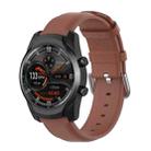 For Ticwatch Pro 2020 22mm Leather Watch Band with Round Tail Buckle(Brown) - 1