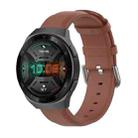 For Huawei Watch GT 2e 22mm Leather Watch Band with Round Tail Buckle(Brown) - 1