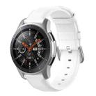 For Samsung Galaxy Watch 3 45mm 22mm Leather Strap with Round Tail Buckle(White) - 1