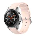 For Samsung Galaxy Watch 3 45mm 22mm Leather Strap with Round Tail Buckle(Light Pink) - 1