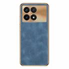 For Xiaomi Redmi K70 Pro Electroplating Lambskin Leather Phone Case(Blue) - 1