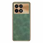 For Xiaomi Redmi K70 Electroplating Lambskin Leather Phone Case(Green) - 1