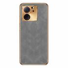 For Xiaomi Redmi K60 Ultra Electroplating Lambskin Leather Phone Case(Grey) - 1