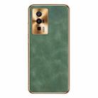 For Xiaomi Redmi K60 Pro Electroplating Lambskin Leather Phone Case(Green) - 1