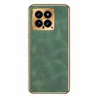 For Xiaomi 14 Electroplating Lambskin Leather Phone Case(Green) - 1