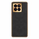 For Xiaomi 14 Pro Electroplating Lambskin Leather Phone Case(Black) - 1