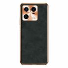 For Xiaomi 13 Electroplating Lambskin Leather Phone Case(Black) - 1
