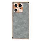 For Xiaomi 13 Electroplating Lambskin Leather Phone Case(Grey) - 1