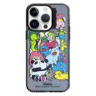 For iPhone 13 Pro Colorful Wave Circle Creative Pattern Phone Case(Black Animals) - 1