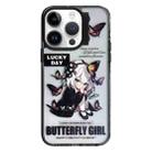 For iPhone 14 Pro Max Colorful Wave Circle Creative Pattern Phone Case(Butterfly Flower Girl) - 1
