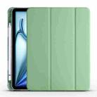 For iPad Air 11 2024 3-fold TPU Leather Smart Tablet Case with Pen Slot(Matcha Green) - 1