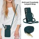 For Samsung Galaxy S24 5G YM015 Crossbody Rhombic Card Bag RFID Phone Case(Green) - 2