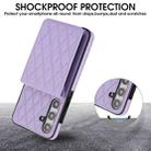 For Samsung Galaxy S24+ 5G YM015 Crossbody Rhombic Card Bag RFID Phone Case(Light Purple) - 3