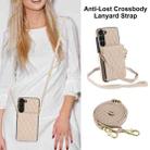 For Samsung Galaxy S23 5G YM015 Crossbody Rhombic Card Bag RFID Phone Case(White) - 2
