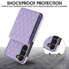 For Samsung Galaxy S23 5G YM015 Crossbody Rhombic Card Bag RFID Phone Case(Light Purple) - 3