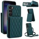 For Samsung Galaxy S23+ 5G YM015 Crossbody Rhombic Card Bag RFID Phone Case(Green) - 1