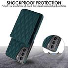 For Samsung Galaxy S21 5G YM015 Crossbody Rhombic Card Bag RFID Phone Case(Green) - 3