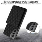 For Samsung Galaxy S21+ 5G YM015 Crossbody Rhombic Card Bag RFID Phone Case(Black) - 3