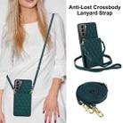 For Samsung Galaxy S21+ 5G YM015 Crossbody Rhombic Card Bag RFID Phone Case(Green) - 2