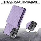 For Samsung Galaxy S21+ 5G YM015 Crossbody Rhombic Card Bag RFID Phone Case(Light Purple) - 3