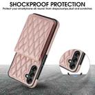 For Samsung Galaxy A14 4G / 5G YM015 Crossbody Rhombic Card Bag RFID Phone Case(Rose Gold) - 3