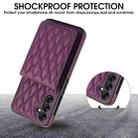 For Samsung Galaxy A14 4G / 5G YM015 Crossbody Rhombic Card Bag RFID Phone Case(Dark Purple) - 3