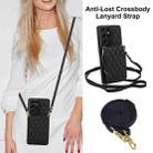 For Samsung Galaxy S21 Ultra 5G YM015 Crossbody Rhombic Card Bag RFID Phone Case(Black) - 2