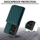 For Samsung Galaxy S21 Ultra 5G YM015 Crossbody Rhombic Card Bag RFID Phone Case(Green) - 3
