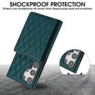 For Samsung Galaxy S23 Ultra 5G YM015 Crossbody Rhombic Card Bag RFID Phone Case(Green) - 3