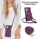 For Samsung Galaxy S23 Ultra 5G YM015 Crossbody Rhombic Card Bag RFID Phone Case(Dark Purple) - 2