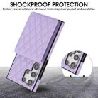 For Samsung Galaxy S23 Ultra 5G YM015 Crossbody Rhombic Card Bag RFID Phone Case(Light Purple) - 3