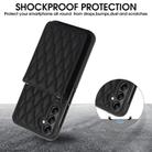 For Samsung Galaxy S25+ 5G YM015 Crossbody Rhombic Card Bag RFID Phone Case(Black) - 2