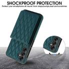 For Samsung Galaxy S25+ 5G YM015 Crossbody Rhombic Card Bag RFID Phone Case(Green) - 2