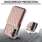 For Samsung Galaxy S25+ 5G YM015 Crossbody Rhombic Card Bag RFID Phone Case(Rose Gold) - 2