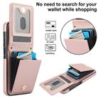 For Samsung Galaxy S25+ 5G YM015 Crossbody Rhombic Card Bag RFID Phone Case(Rose Gold) - 3