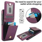 For Samsung Galaxy S25+ 5G YM015 Crossbody Rhombic Card Bag RFID Phone Case(Dark Purple) - 3