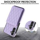 For Samsung Galaxy S25+ 5G YM015 Crossbody Rhombic Card Bag RFID Phone Case(Light Purple) - 2