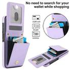 For Samsung Galaxy S25+ 5G YM015 Crossbody Rhombic Card Bag RFID Phone Case(Light Purple) - 3