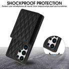 For Samsung Galaxy S25 Ultra 5G YM015 Crossbody Rhombic Card Bag RFID Phone Case(Black) - 2