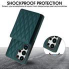 For Samsung Galaxy S25 Ultra 5G YM015 Crossbody Rhombic Card Bag RFID Phone Case(Green) - 2