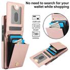 For Samsung Galaxy S25 Ultra 5G YM015 Crossbody Rhombic Card Bag RFID Phone Case(Rose Gold) - 3
