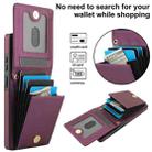 For Samsung Galaxy S25 Ultra 5G YM015 Crossbody Rhombic Card Bag RFID Phone Case(Dark Purple) - 3