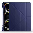 For iPad Pro 13 2024 Multi-folding TPU Leather Smart Tablet Case with Pen Slot(Dark Blue) - 1