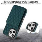 For iPhone 16 Pro Max YM015 Crossbody Rhombic Card Bag RFID Phone Case(Green) - 3