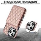 For iPhone 16 Pro YM015 Crossbody Rhombic Card Bag RFID Phone Case(Rose Gold) - 3