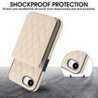 For iPhone 16e YM015 Crossbody Rhombic Card Bag RFID Phone Case(White) - 2