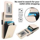 For iPhone 16e YM015 Crossbody Rhombic Card Bag RFID Phone Case(White) - 3