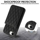 For iPhone 16e YM015 Crossbody Rhombic Card Bag RFID Phone Case(Black) - 2