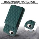 For iPhone 16e YM015 Crossbody Rhombic Card Bag RFID Phone Case(Green) - 2